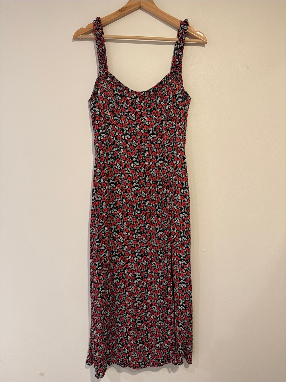 Zara Floral Slip Dress - Red Floral Fall Holiday Dress